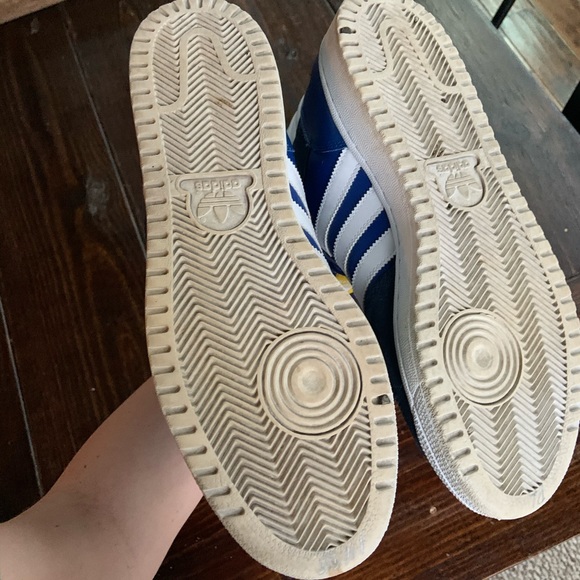 ADIDAS Blue Yellow Trefoil Basketball Shoes 13 - Picture 7 of 7